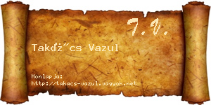 Takács Vazul névjegykártya
